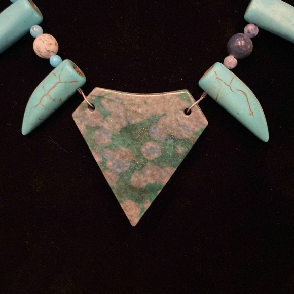 Tribal necklace hand made from natural materials. - Picture 3 of 5